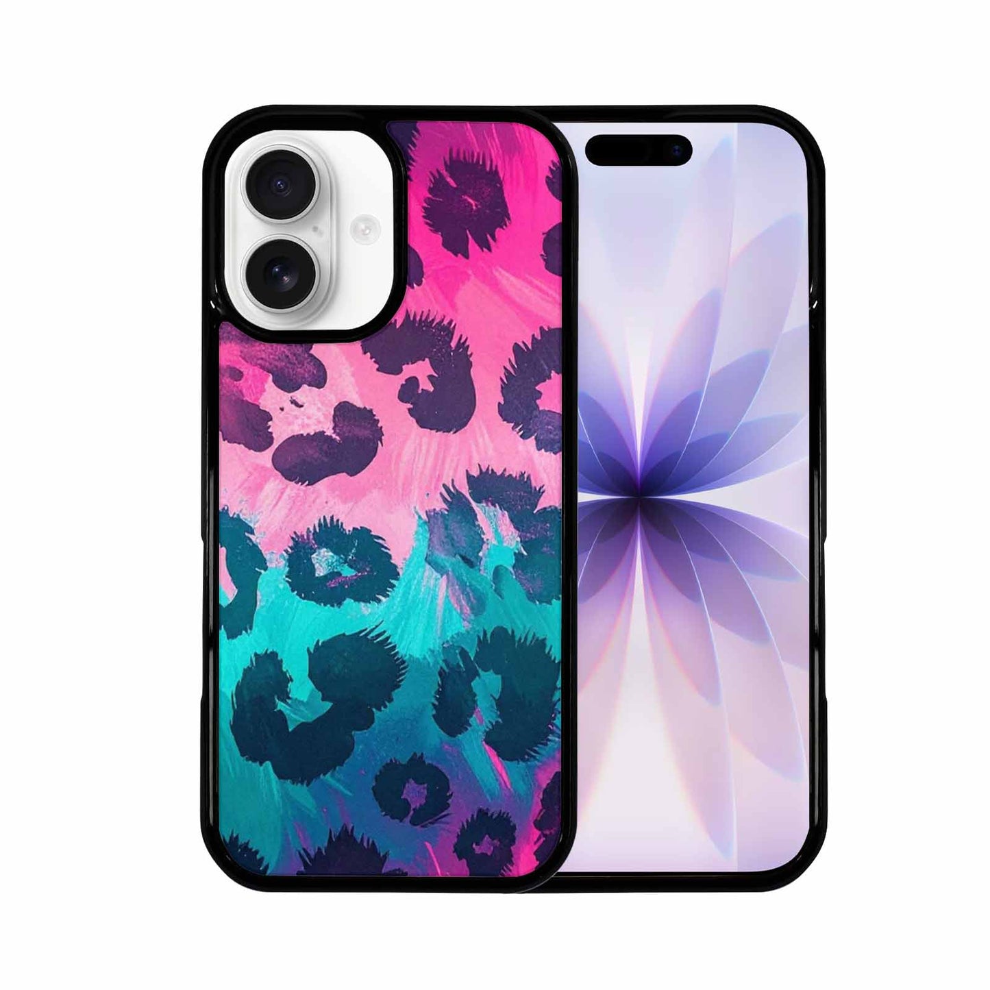 iPhone 17 Case — Leopard Neon Pink Teal Airbrush Animal, Custom Made Phone Cover
