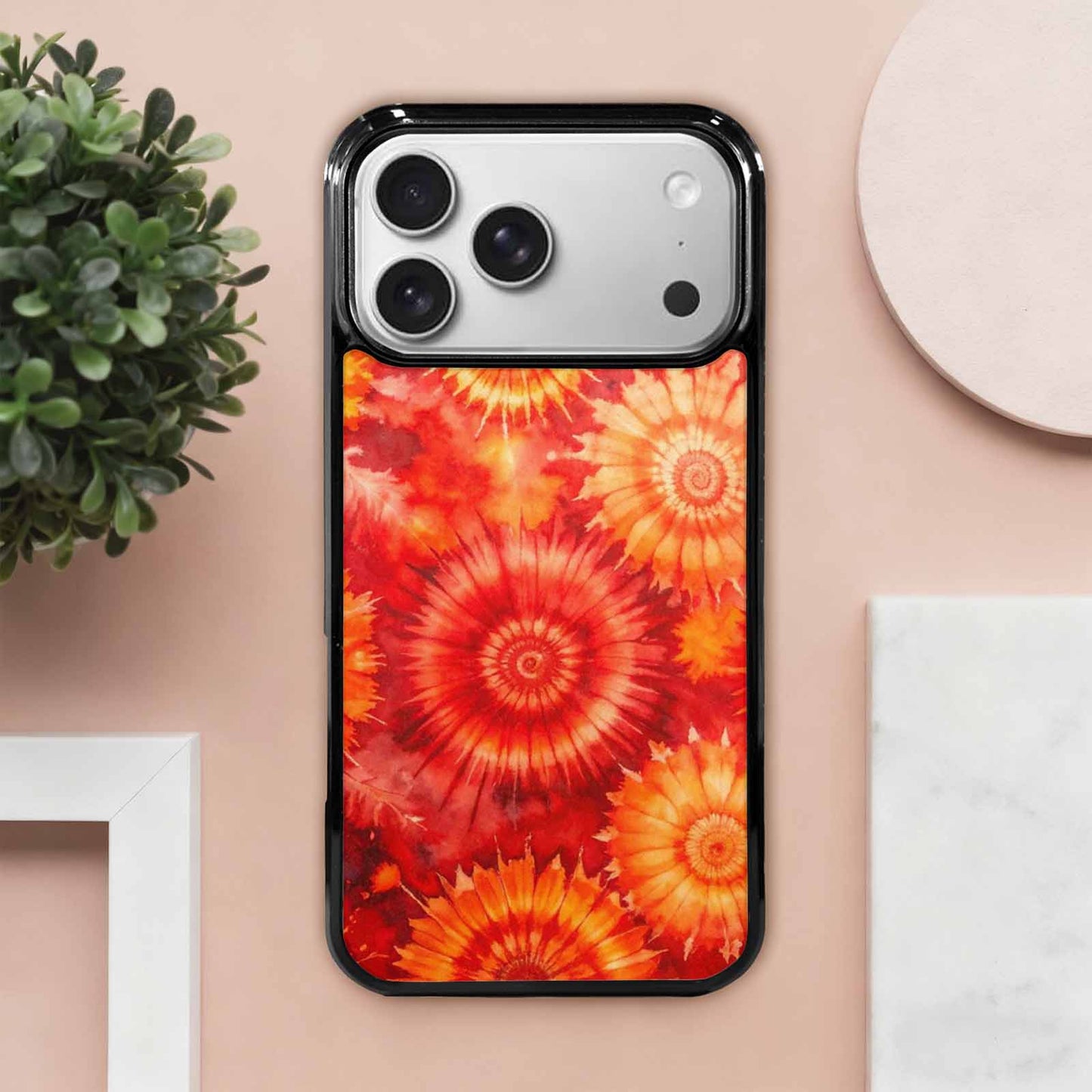 iPhone 17 Pro Max Case — Tie Dye Red Orange Tie Dye, Custom Printed Phone Case