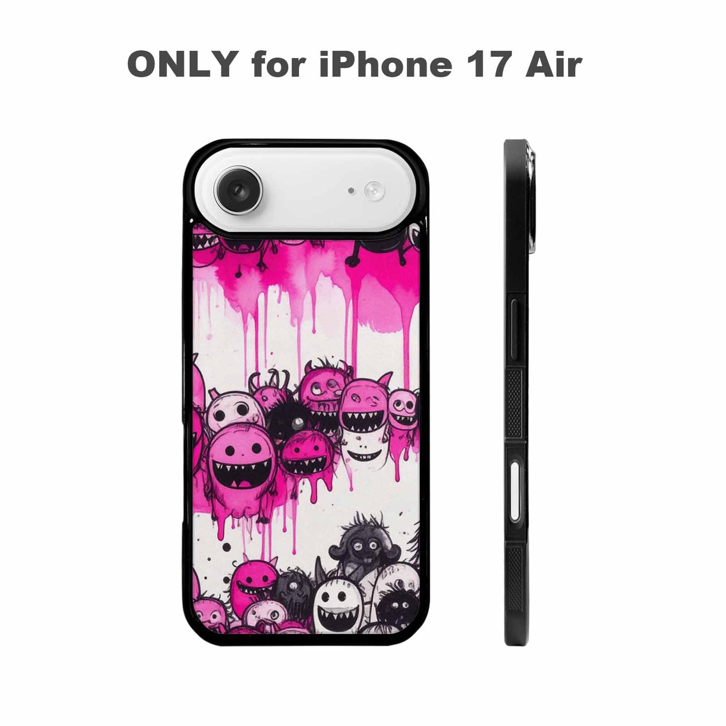 iPhone 17 Air Case — Black Pink Ink Monsters General Cartoon, Custom Phone Case