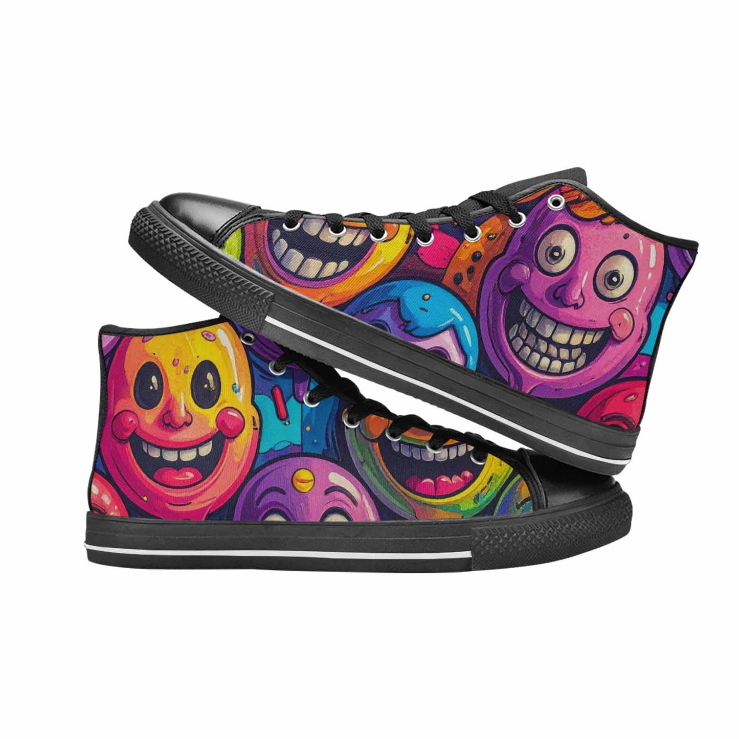 MEN'S Funny Looking Cartoon High Top Canvas Cottagecore Custom Sneakers