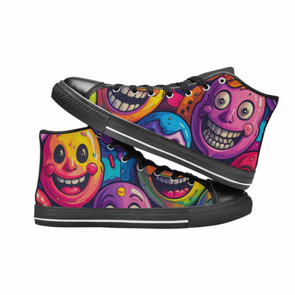 MEN'S Funny Looking Cartoon High Top Canvas Cottagecore Custom Sneakers