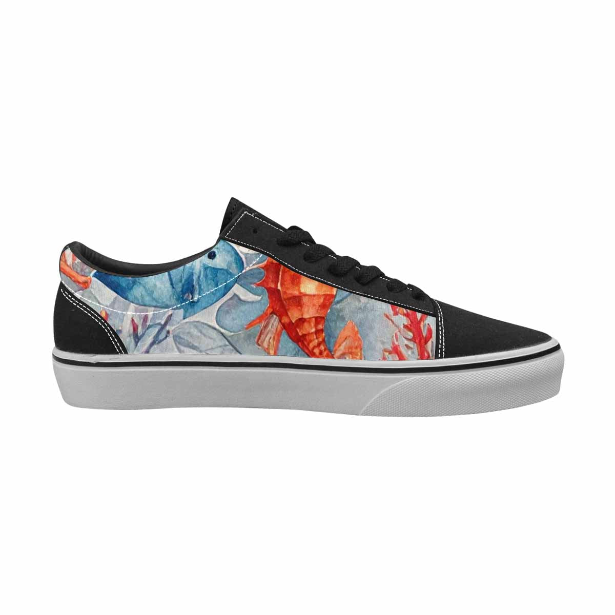 WOMEN'S Fish Scale Coral Canvas Lace-Up Vibrant Chaos Sneakers