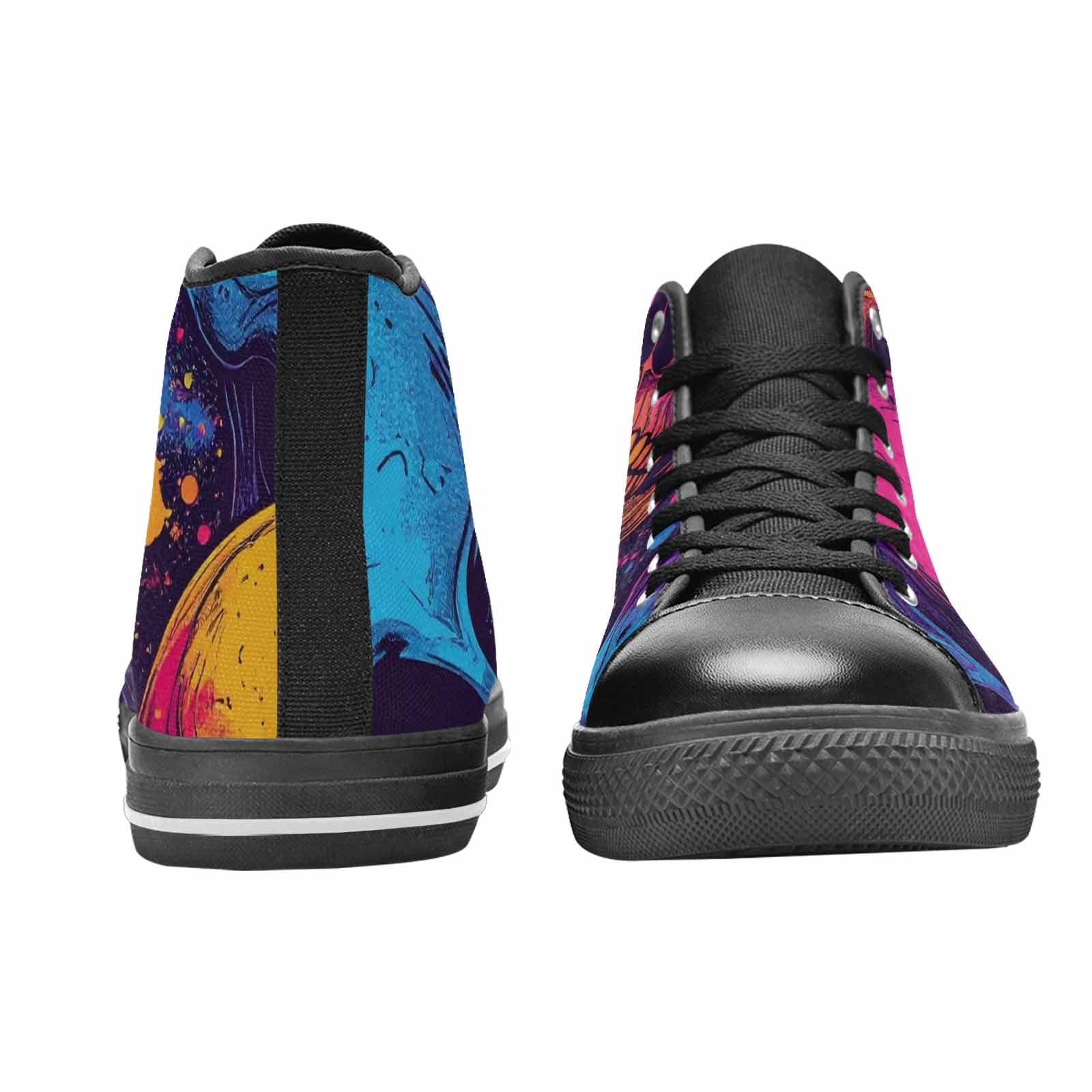 WOMEN'S Skulls Splatter Comic High Top Canvas Dreamcore Custom Shoes