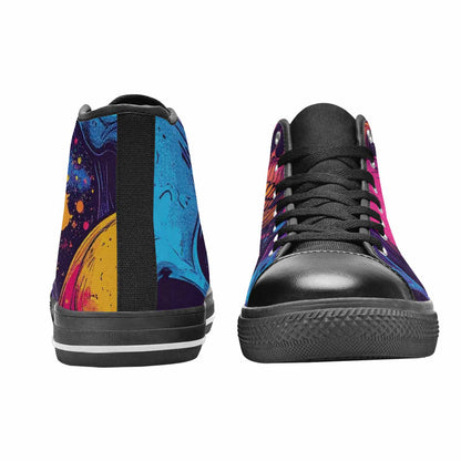 WOMEN'S Skulls Splatter Comic High Top Canvas Dreamcore Custom Shoes
