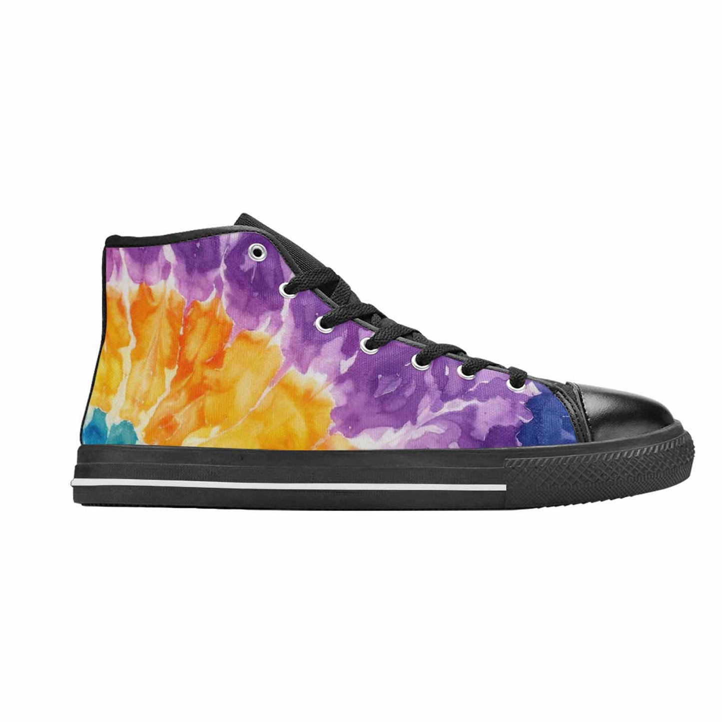 MEN'S Tie Dye Swirl High Top Canvas Aesthetic Custom Sneakers