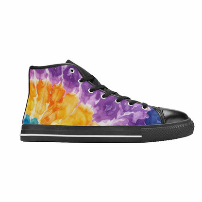 MEN'S Tie Dye Swirl High Top Canvas Aesthetic Custom Sneakers