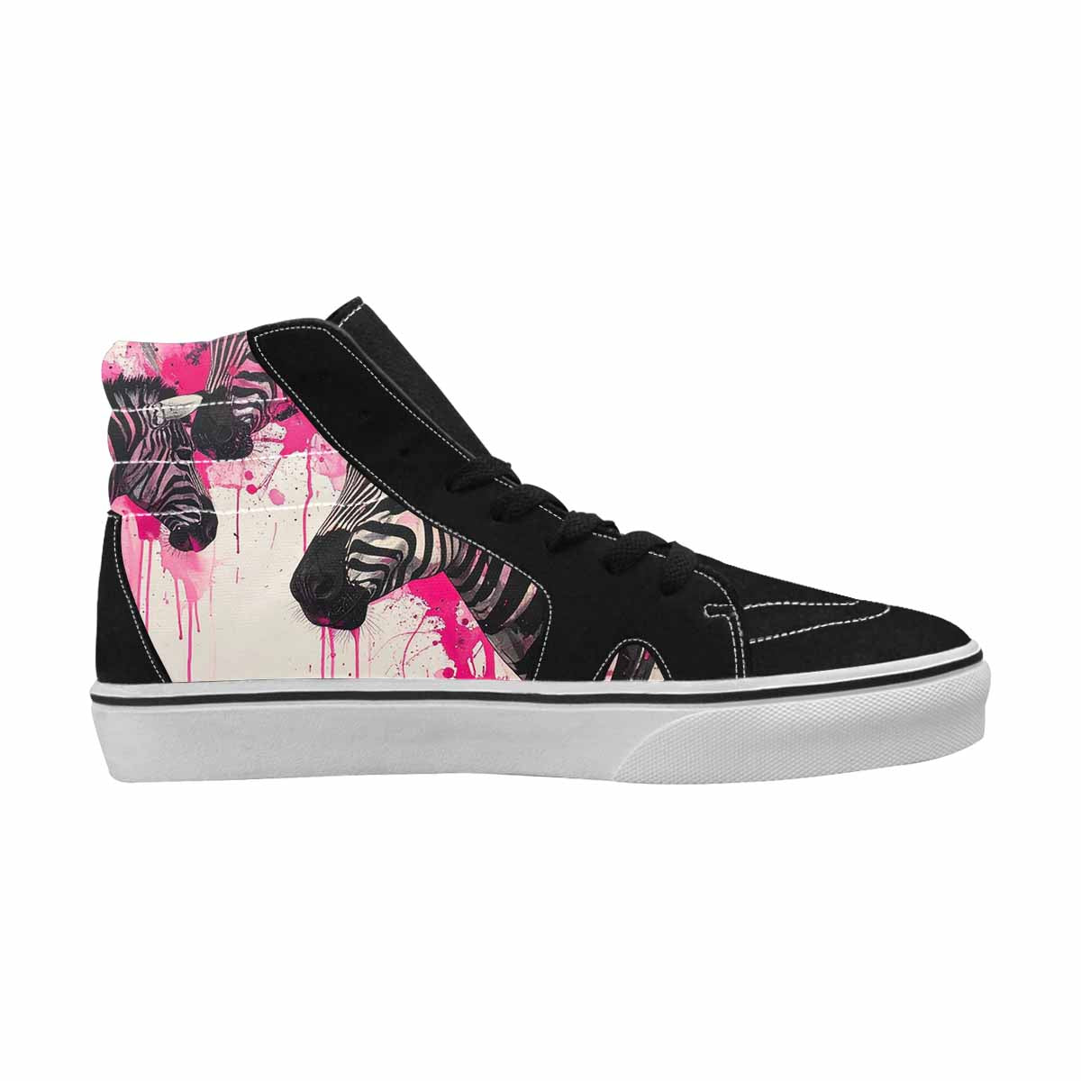 MEN'S Zebra Stripe Burst High Top Canvas Kaleidoscope Custom Sneakers