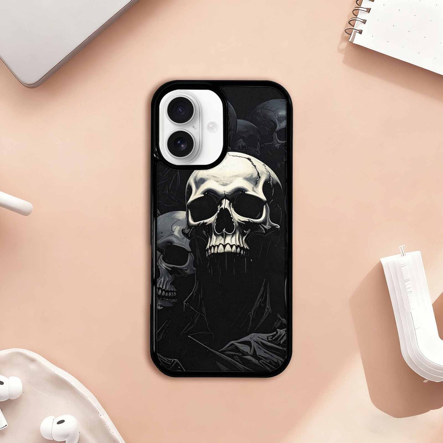 iPhone 17 Case — Skull Dark Art Gothic Print Gothic, Custom Printed Phone Case