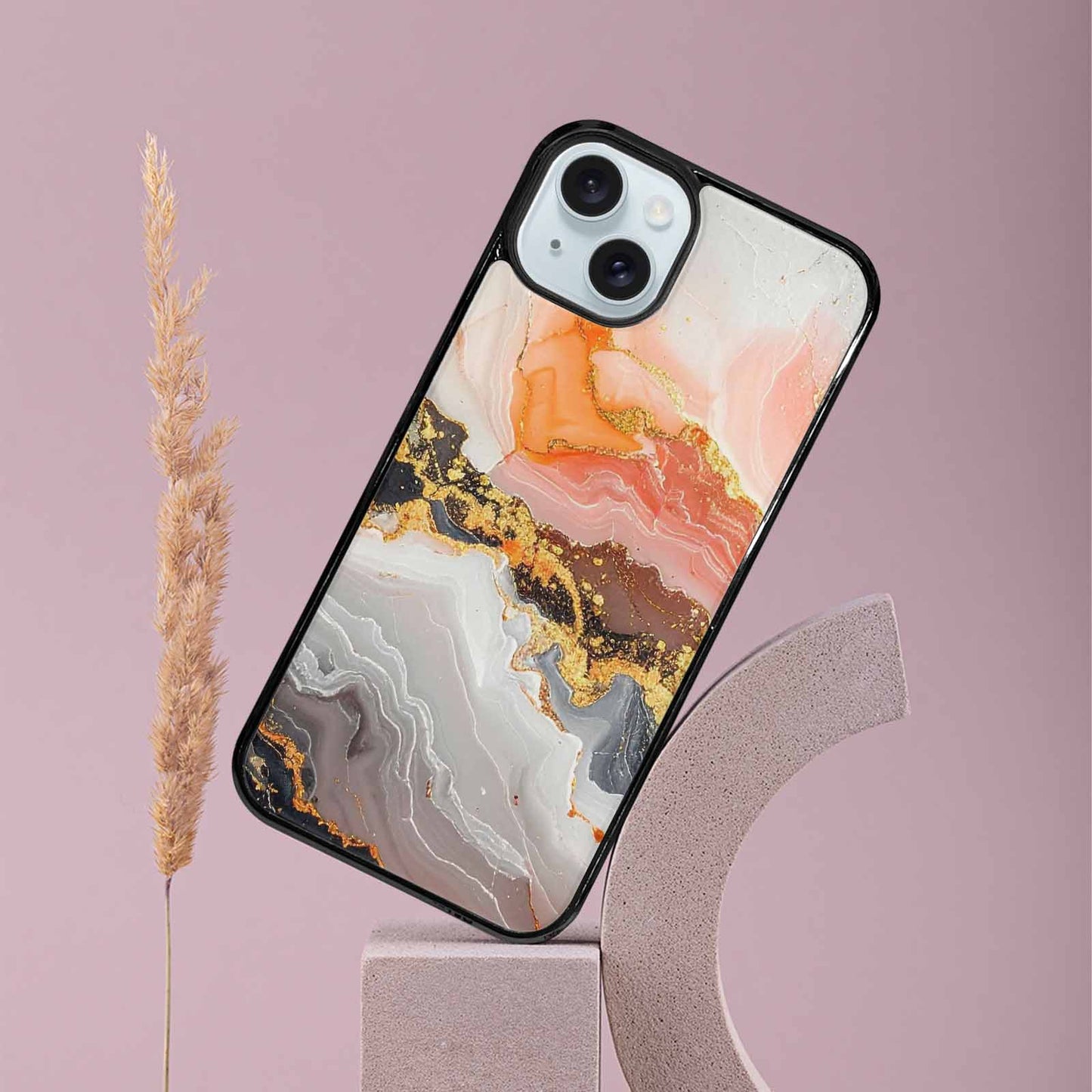 iPhone 15 Plus Case — Marble Vein Marble Veins Pattern Hundreds, Customized Protective Case