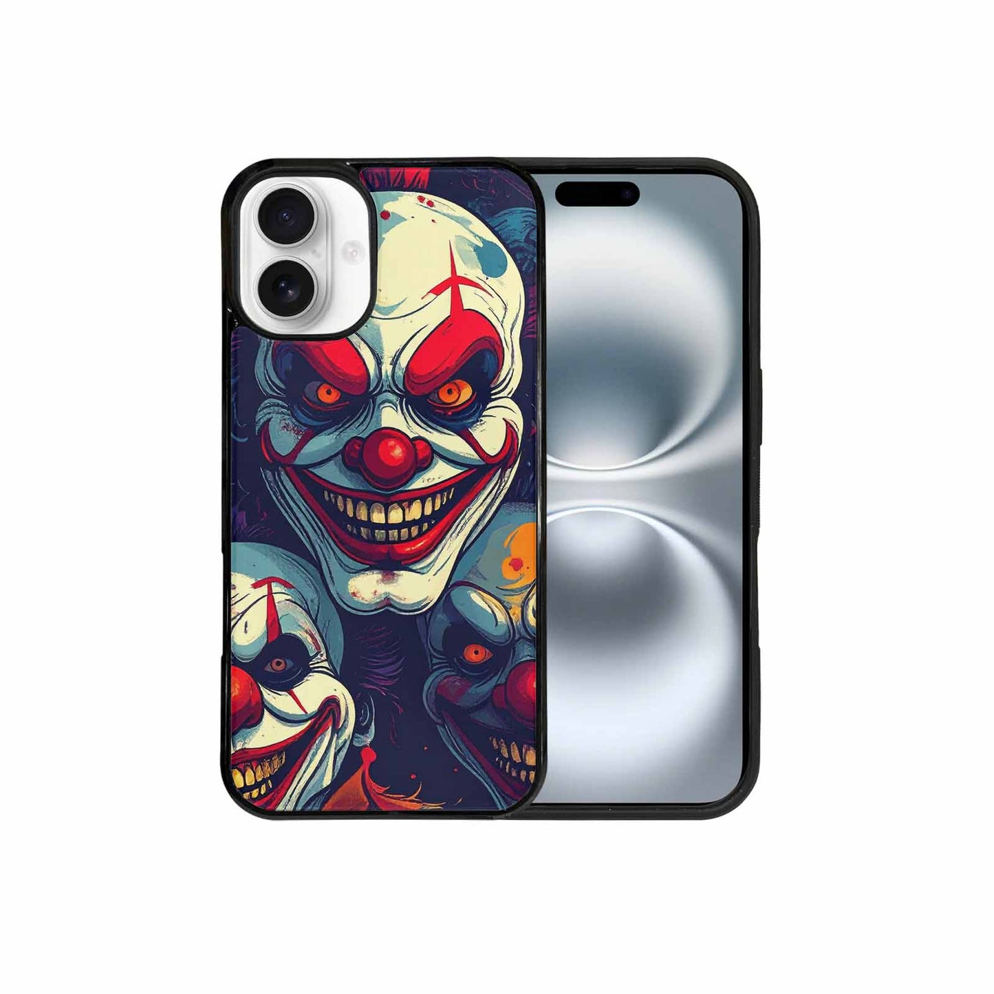 iPhone 16 Plus Case — Evil Clown Cartoon, Custom Phone Case