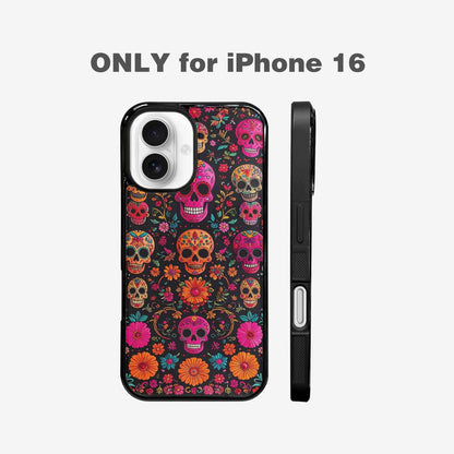 iPhone 16 Case — Colorful Dia De Los Muertos Sugar, Custom Printed Phone Case
