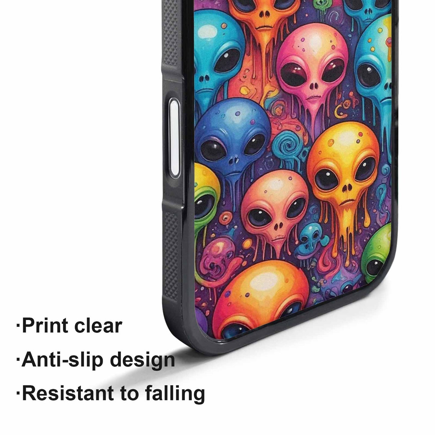 iPhone 17 Pro Max Case — Melting Aliens Pattern Alien Scifi, Custom Printed Phone Case