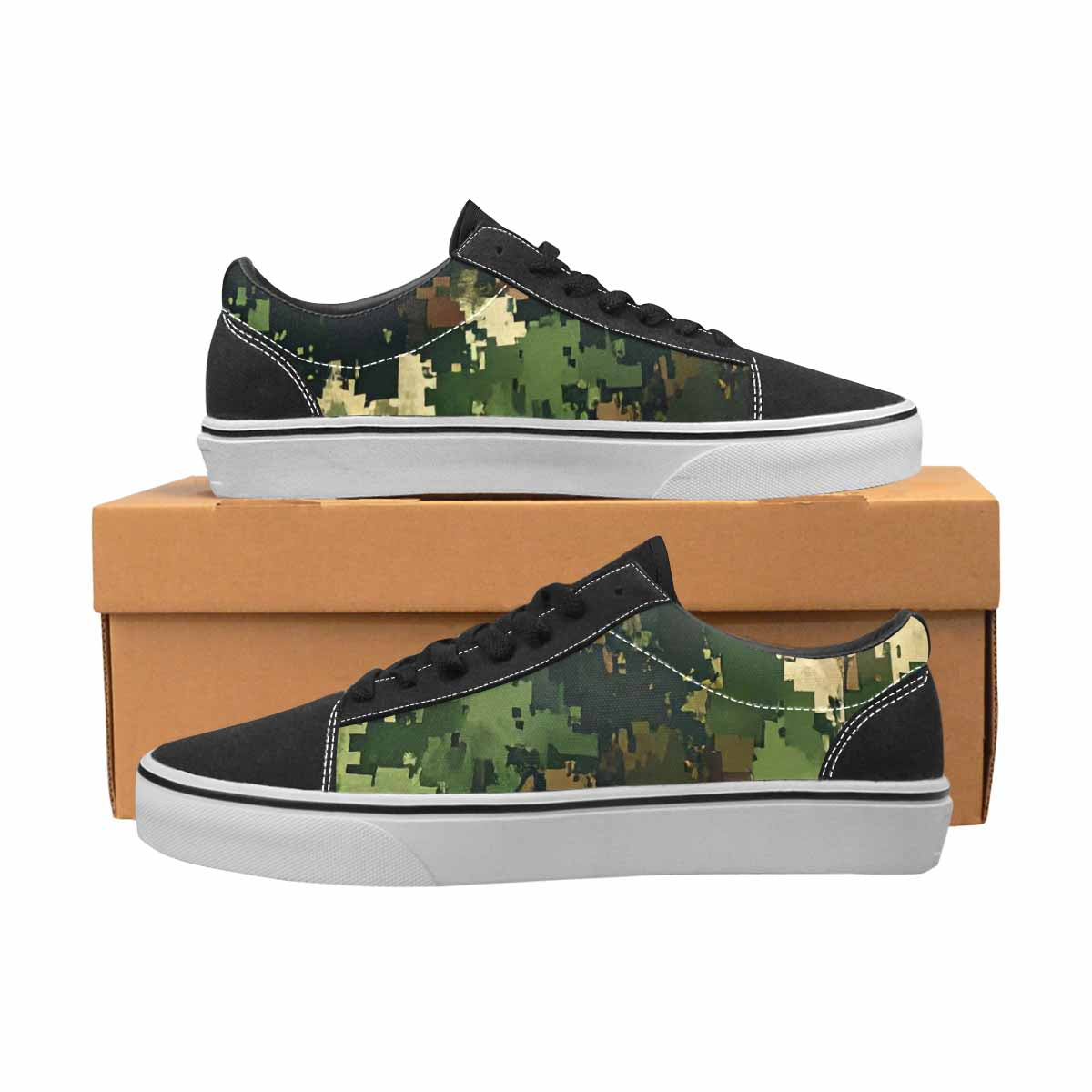 MEN'S Military Camouflage Blotch Canvas Lace-Up Cottagecore Custom Sneakers