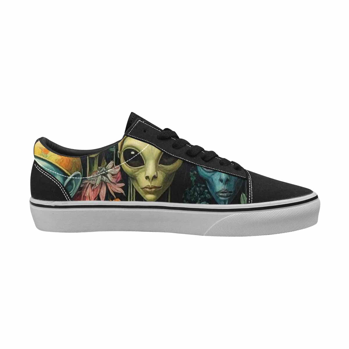 WOMEN'S Aliens Lace-Up Canvas Neon Fantasy Shoes
