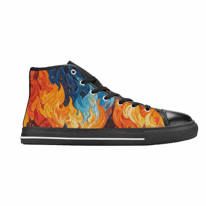 MEN'S Fire Flame High Top Canvas Vivid Sneakers