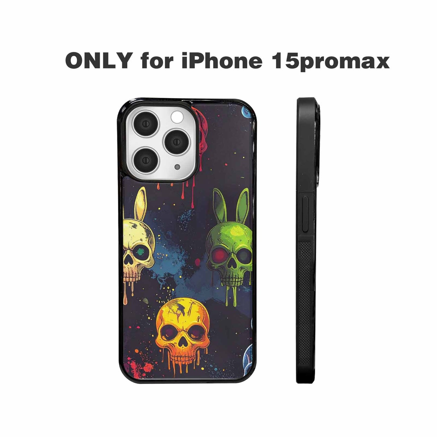 iPhone 15 Pro Max Case — Radioactive Ghost Bunny Skull Small Radioactive, Customized Protective Case