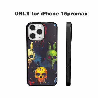 iPhone 15 Pro Max Case — Radioactive Ghost Bunny Skull Small Radioactive, Customized Protective Case