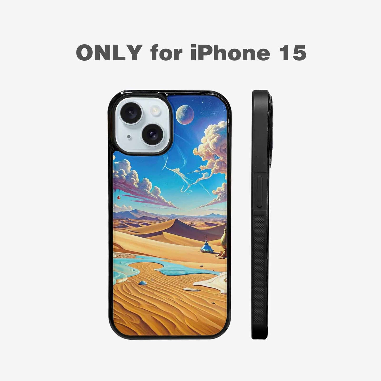 iPhone 15 Case — Surrealist Desert Dreamscape Custom, Custom Art Phone Cover