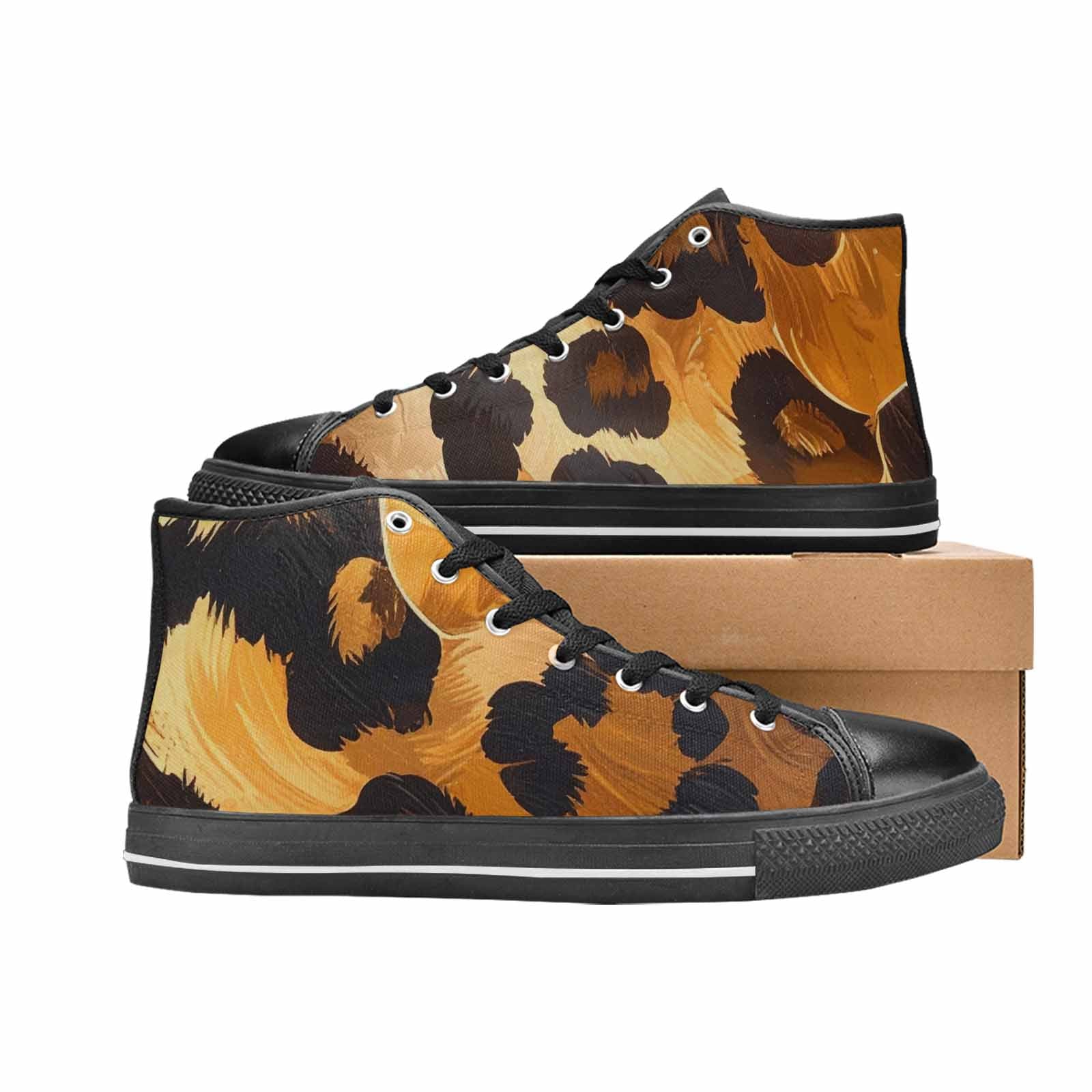 MEN'S Leopard Soft Airbrush Gradient High Top Canvas Dreamcore Shoes