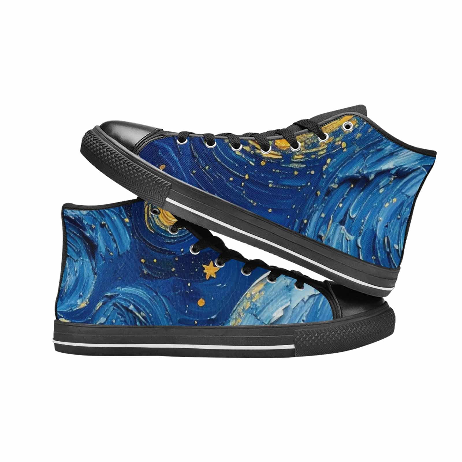 WOMEN'S Starry Night Galaxy High Top Canvas Aesthetic Custom Sneakers