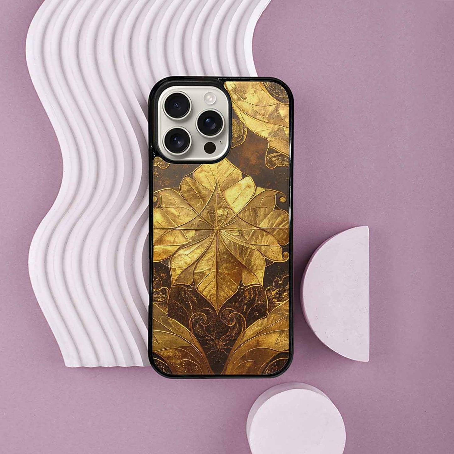 iPhone 16 Pro Max Case — Klimt Gold Leaf Artwork Pattern, Custom Made Phone Cover
