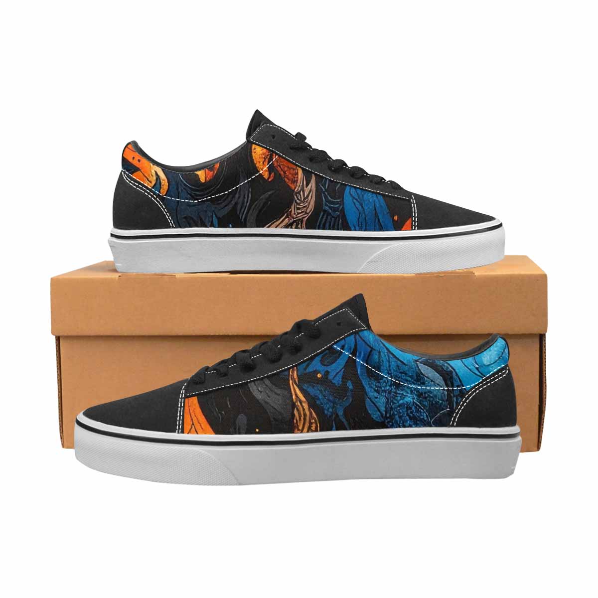 WOMEN'S Flame Burst Lace-Up Canvas Surreal Shoes