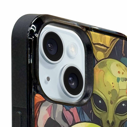 iPhone 15 Plus Case — Aliens Camo Aliens Pattern Hundreds Of, Custom Designed Case Cover