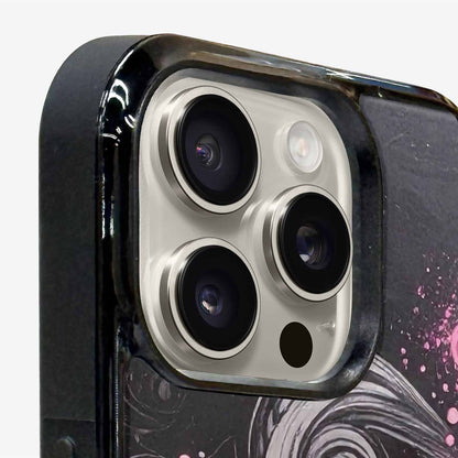 iPhone 16 Pro Max Case — Van Gogh Swirl Black Pink Ink, Custom Designed Case Cover