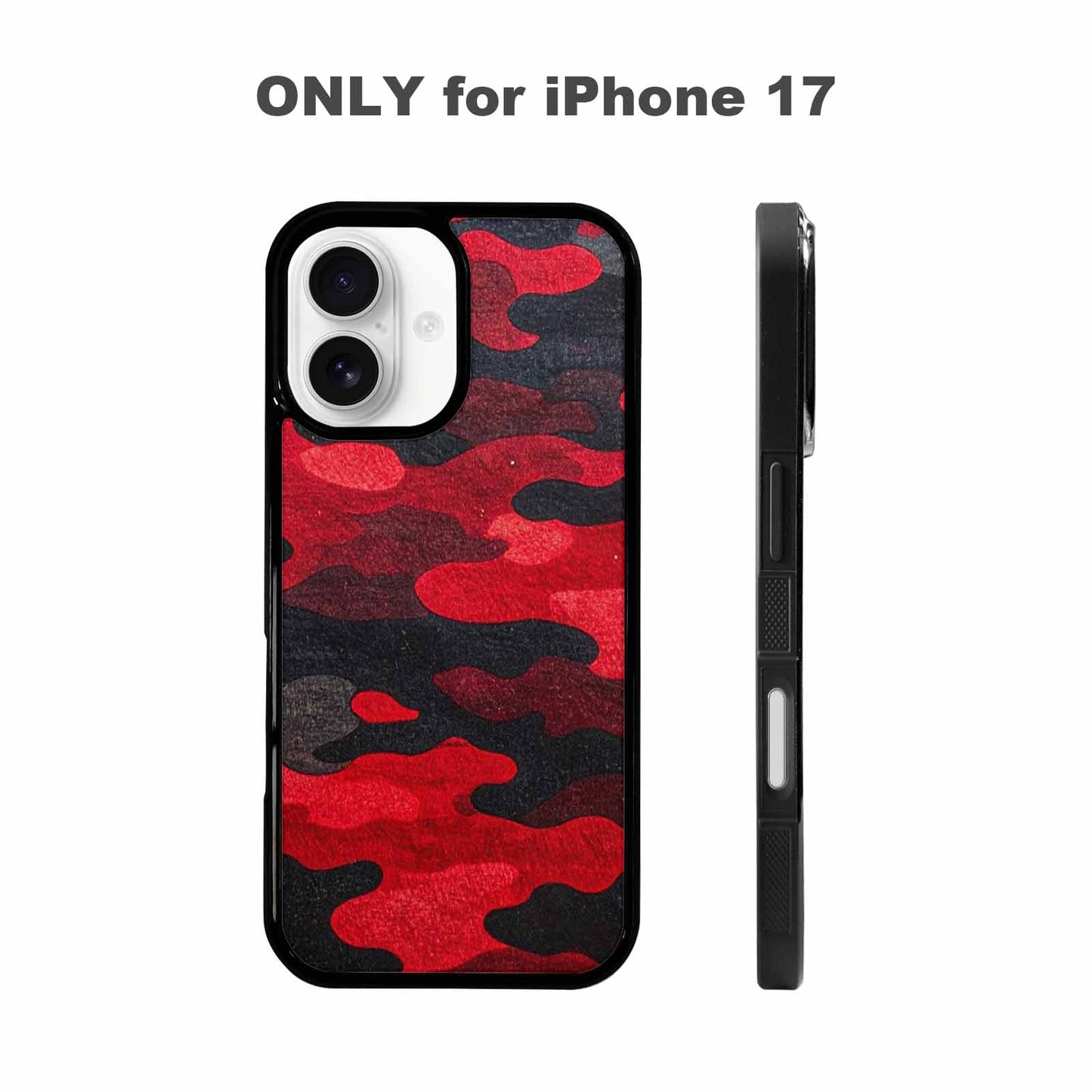 iPhone 17 Case — Tactical Camo Red Black Custom Camo, Custom Print Case Cover
