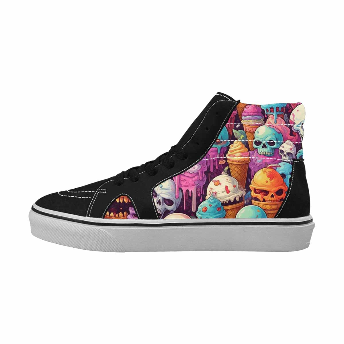 MEN'S Ice Cream Monsters  High Top Canvas Wallpaper Art Sneakers