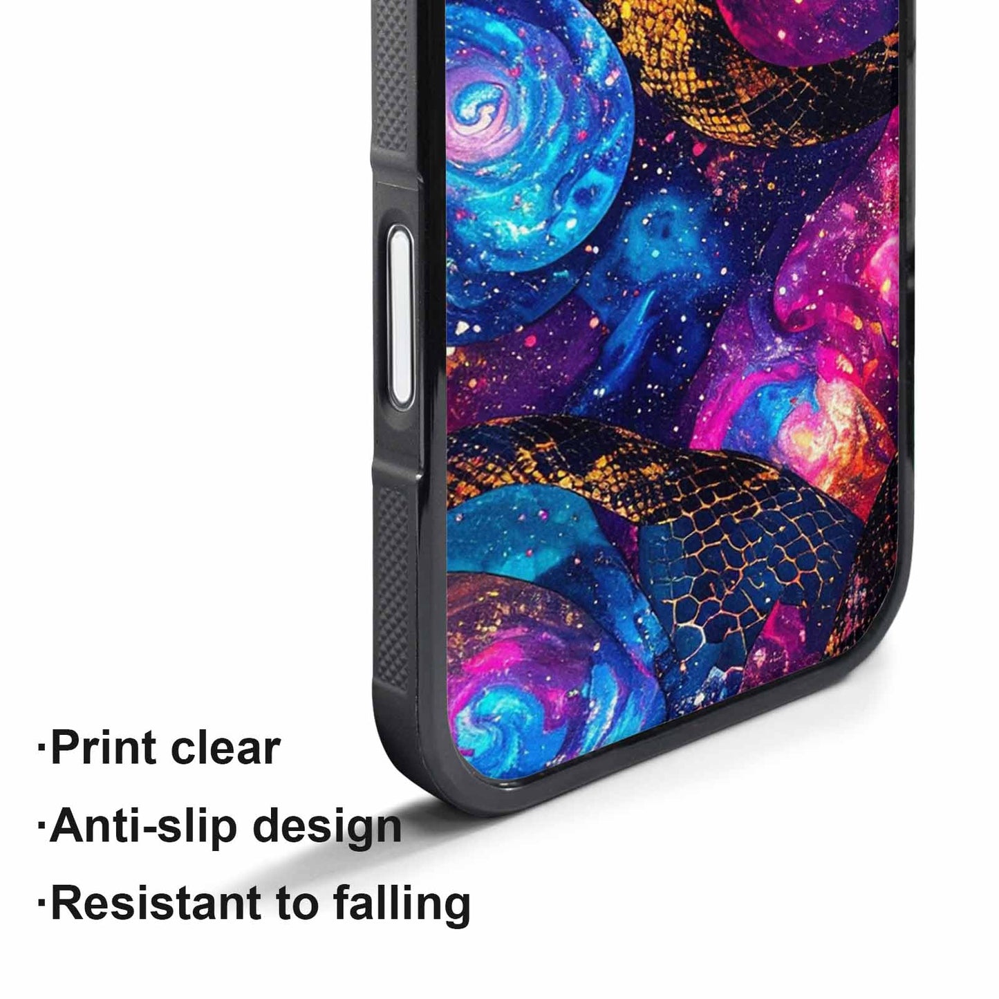 iPhone 17 Pro Case — Snake Print Galaxy Seamless Pattern Animal, Custom Art Phone Cover