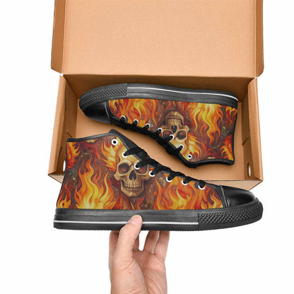 MEN'S Skulls - Flaming High Top Canvas Dreamcore Sneakers