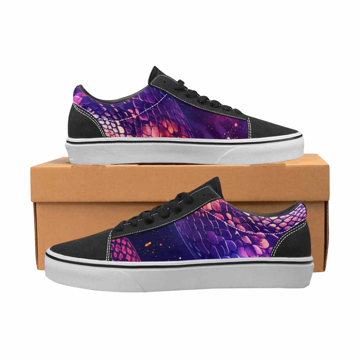 MEN'S Galaxy Snake Print Canvas Lace-Up Dreamcore Custom Shoes