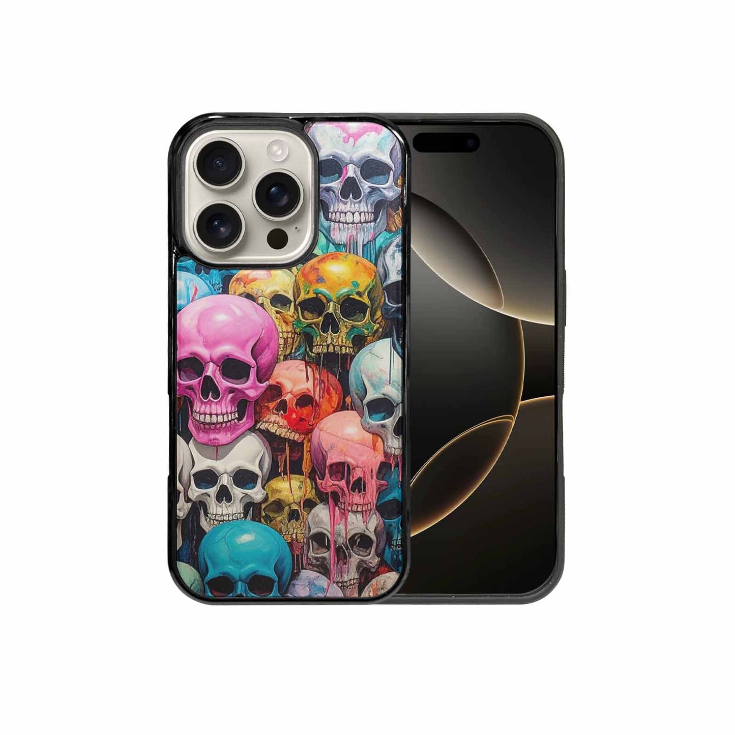iPhone 16 Pro Case — Skulls Marbleskulls Pattern, Custom Printed Phone Case