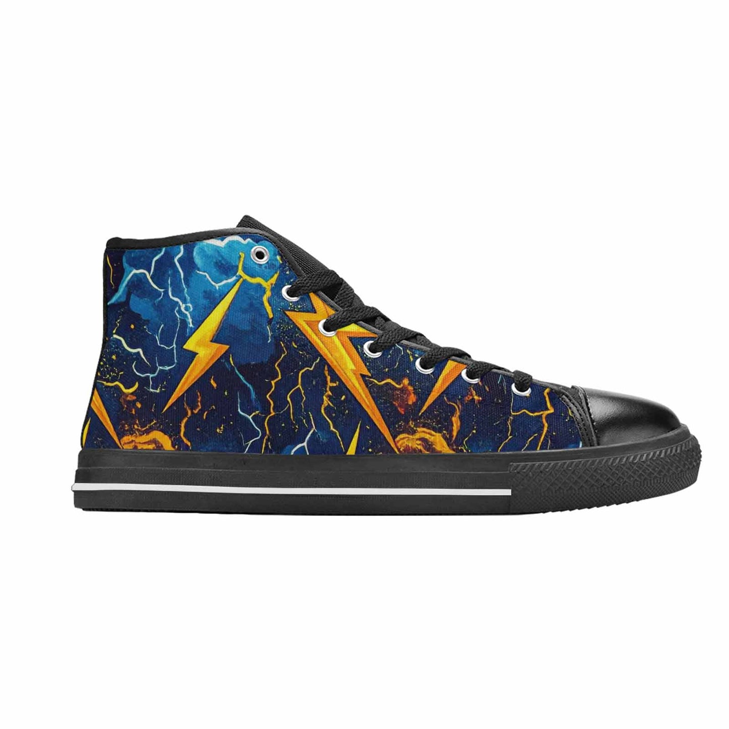 WOMEN'S Lightning Bolt High Top Canvas Aesthetic Custom Sneakers
