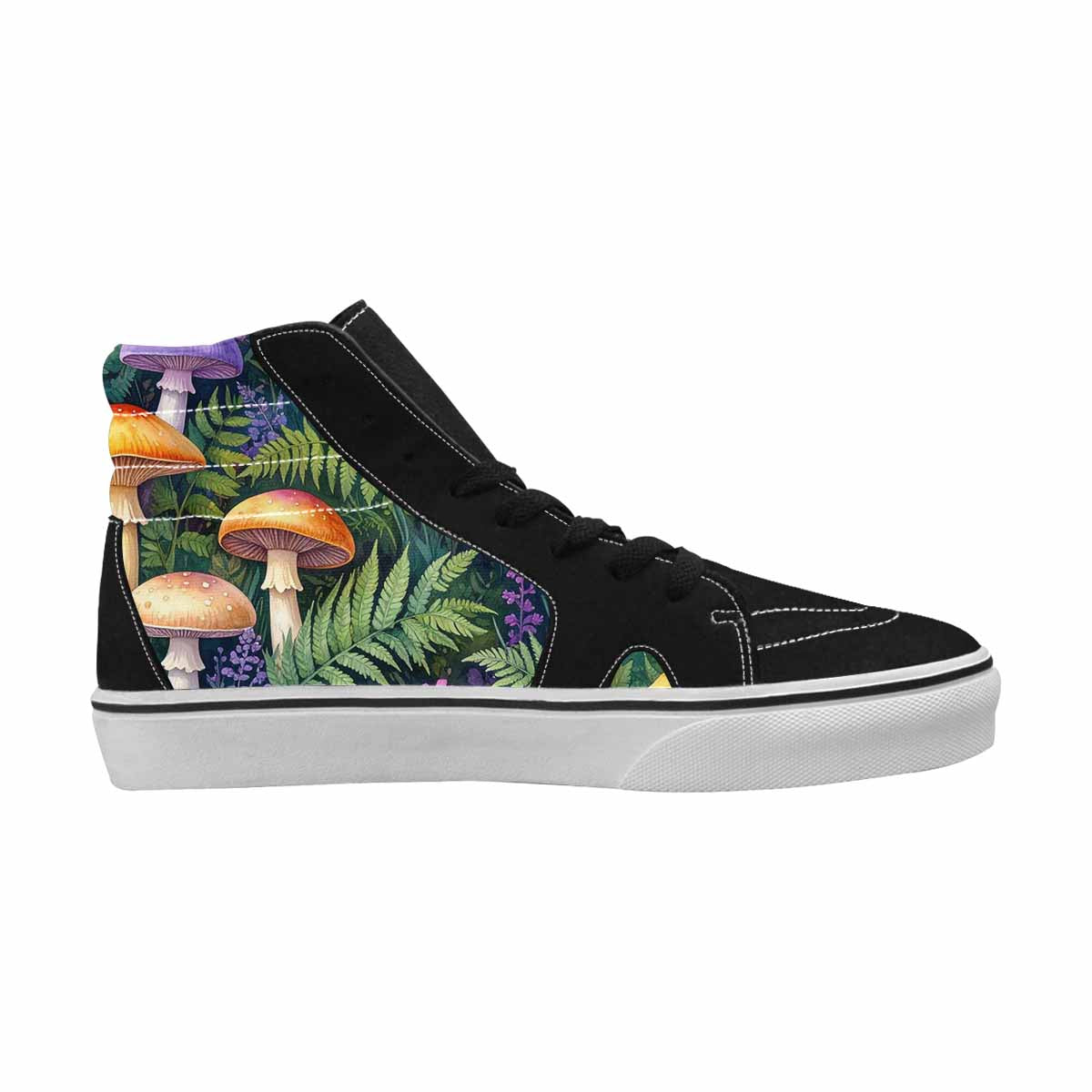 MEN'S Mushrooms  Botanical Mushrooms High Top Canvas Grunge Shoes