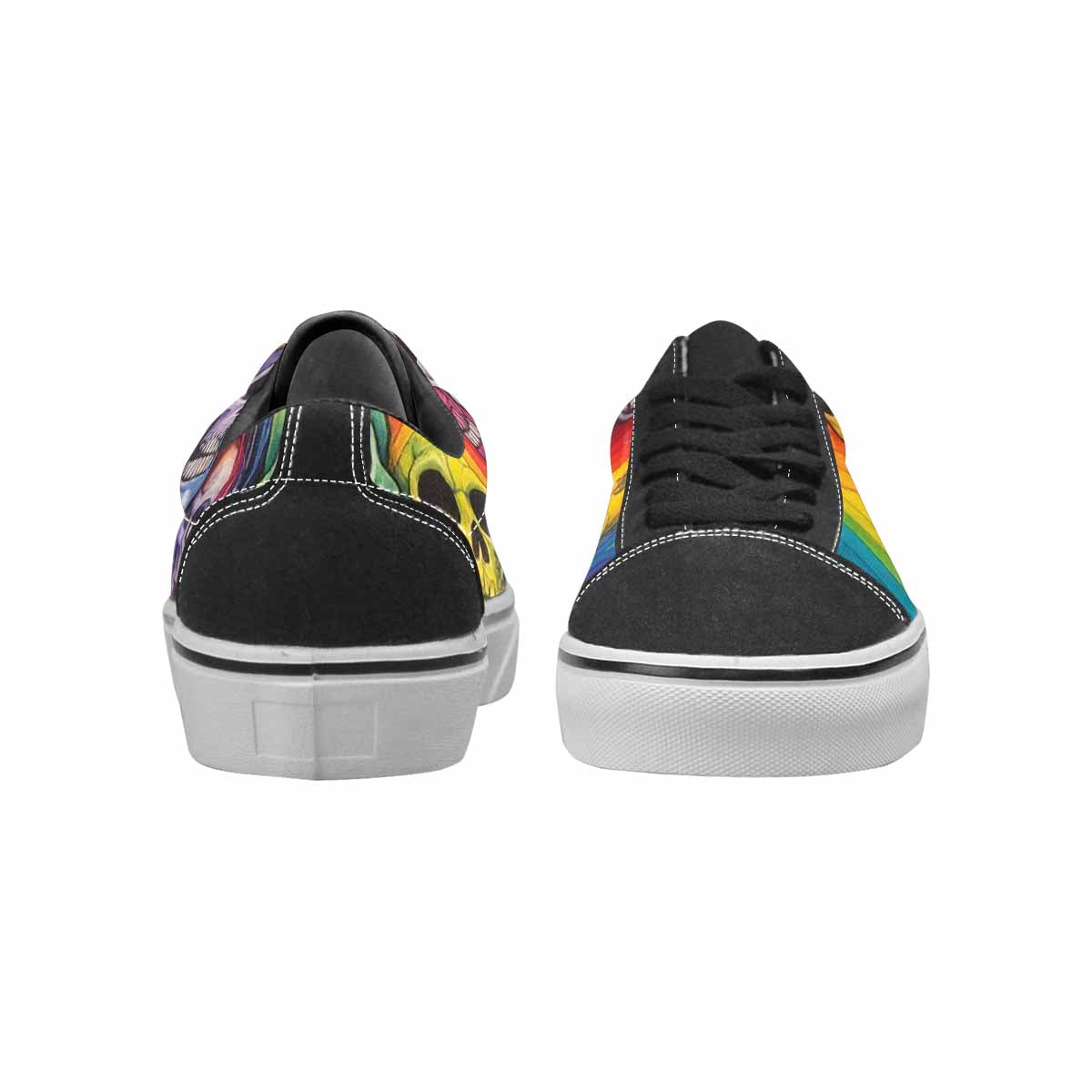 WOMEN'S Rainbow From Skull S Lace-Up Canvas Vivid Sneakers