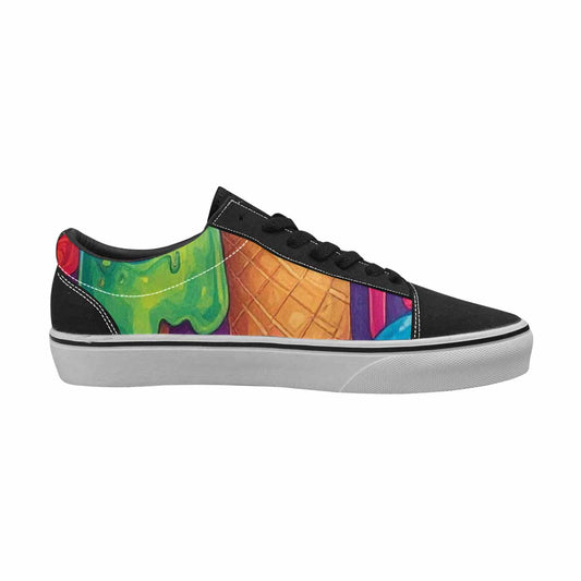 WOMEN'S Melting Ice Cream Monster Lace-Up Canvas Grunge Custom Shoes