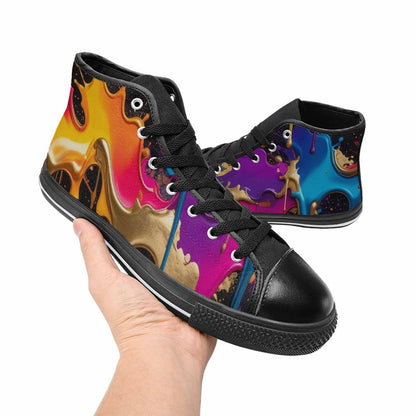 WOMEN'S Paint Splatter High Top Canvas Dreamcore Custom Shoes