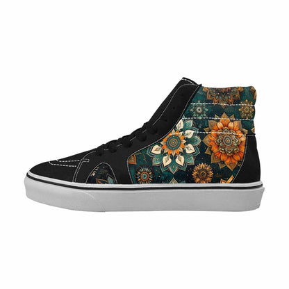 MEN'S Mandala High Top Canvas Wallpaper Art Custom Sneakers
