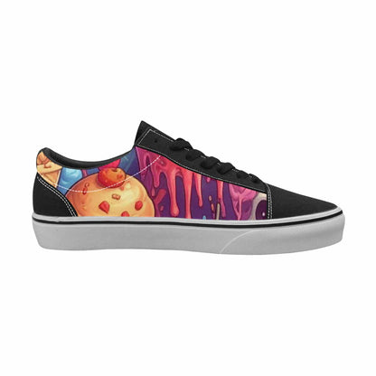 WOMEN'S Ice Cream Monsters  Lace-Up Canvas Cottagecore Custom Sneakers