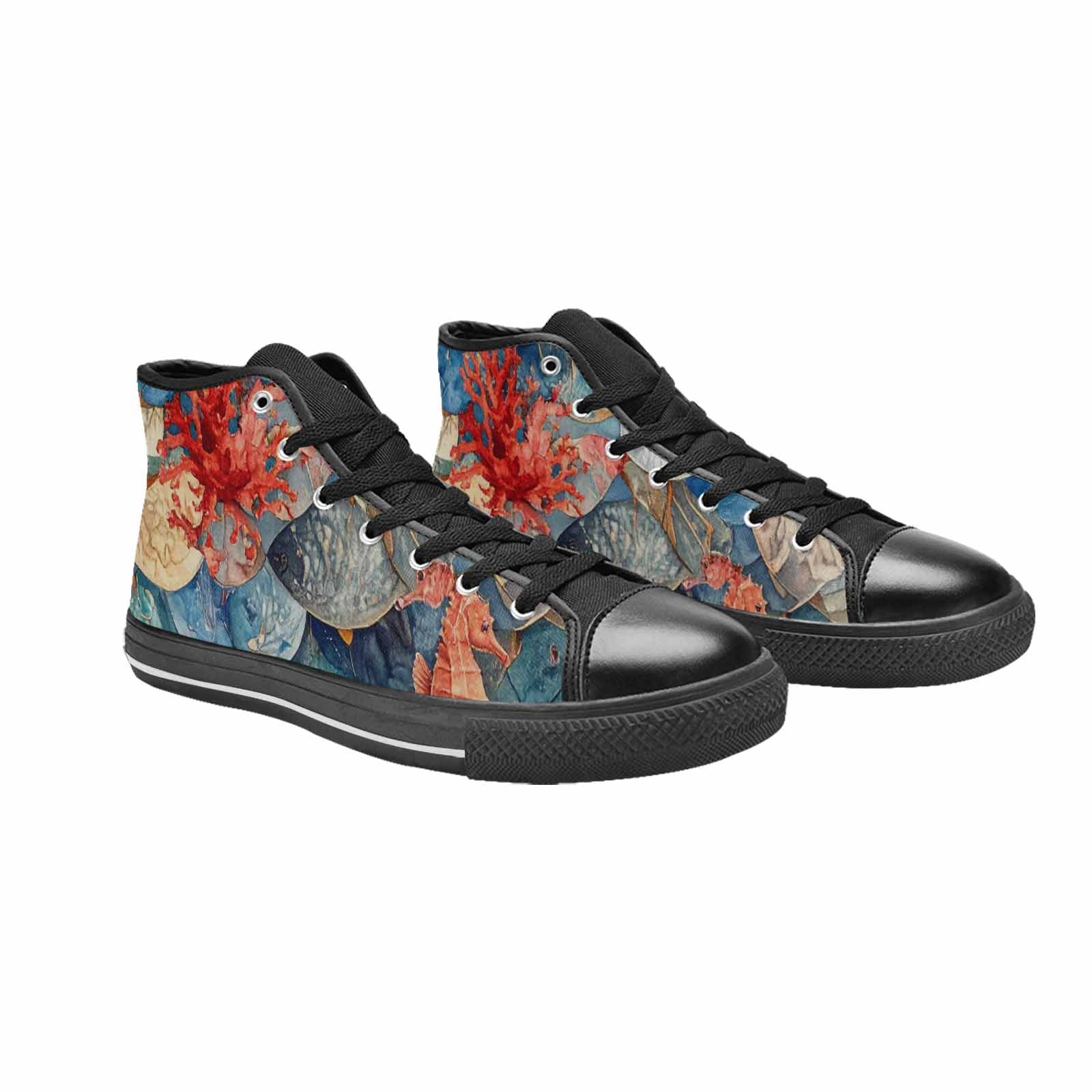 WOMEN'S Fish Scale Coral High Top Canvas Aesthetic Shoes