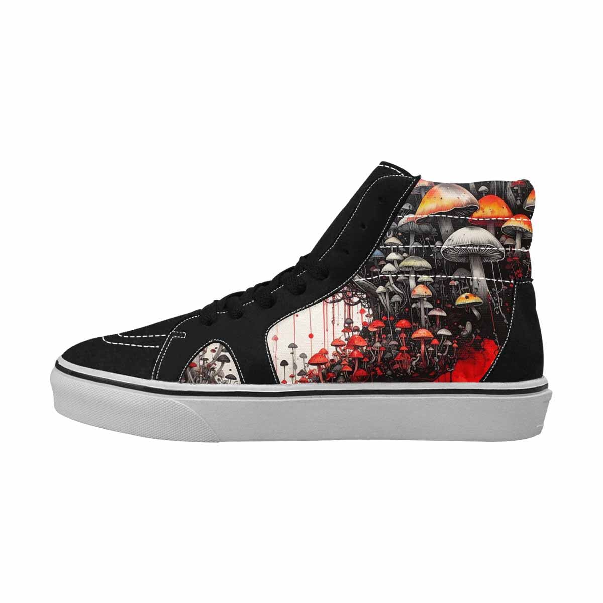 MEN'S Rainbow Drip Mushrooms High Top Canvas Kaleidoscope Sneakers