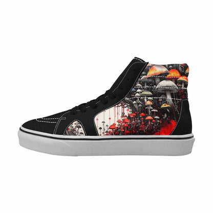 MEN'S Rainbow Drip Mushrooms High Top Canvas Kaleidoscope Sneakers