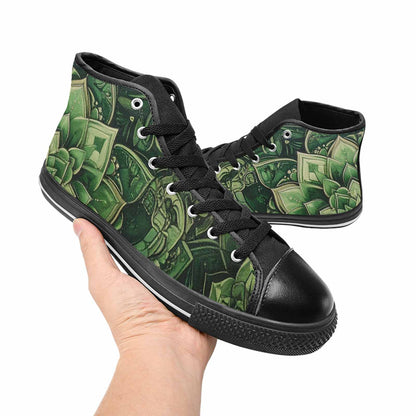 MEN'S Mandala High Top Canvas Vibrant Chaos Custom Shoes