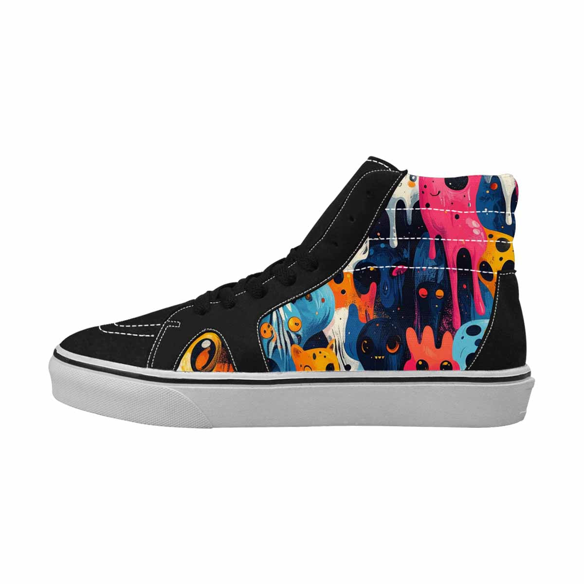 MEN'S Melting Aliens High Top Canvas Dark Academia Custom Sneakers