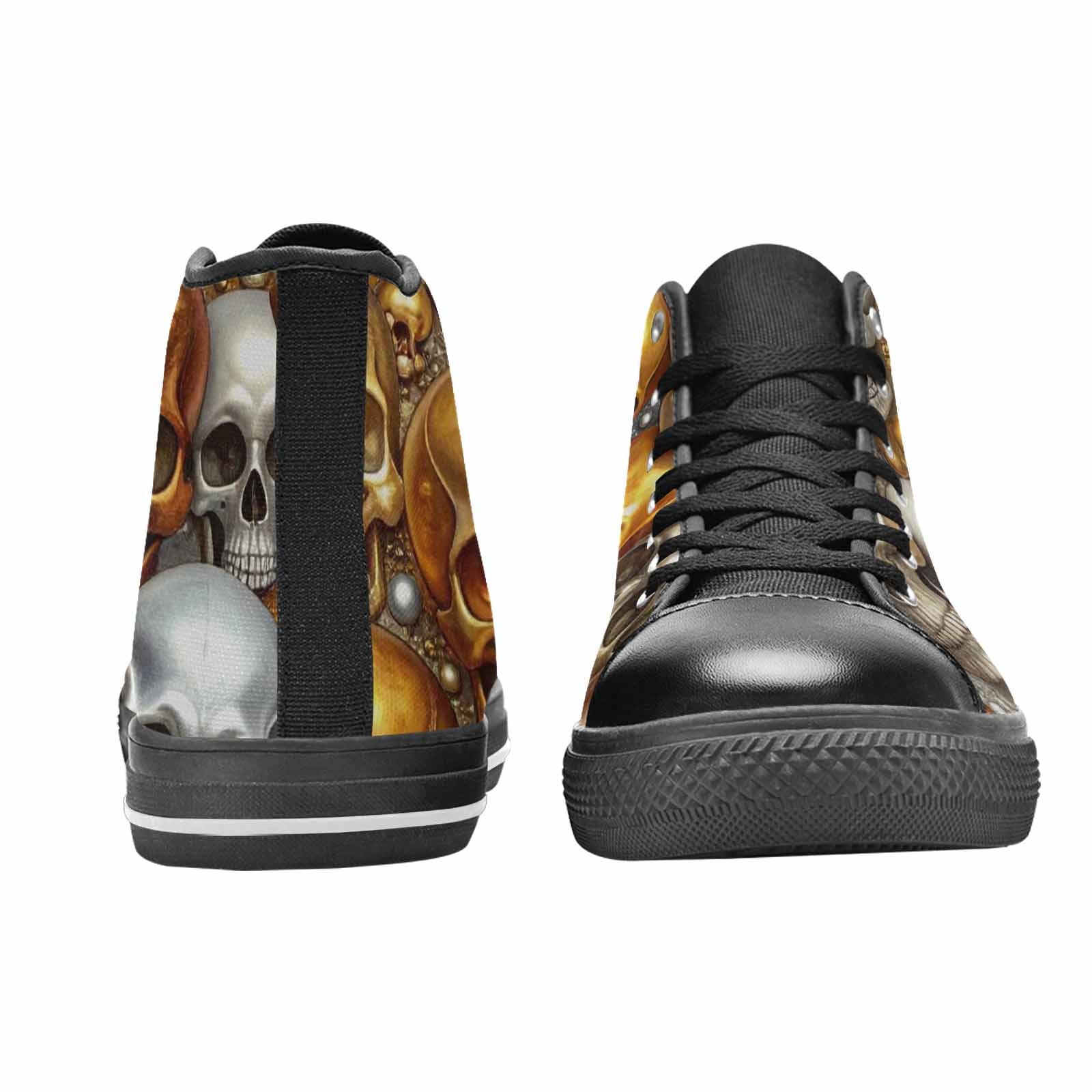 MEN'S Skulls - Metallic-Chrome- High Top Canvas Dreamcore Custom Sneakers