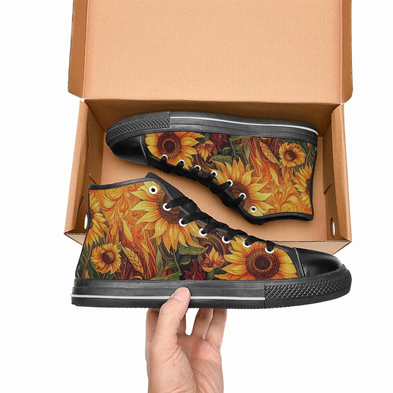MEN'S Van Gogh-Style Swirl High Top Canvas Vivid Shoes