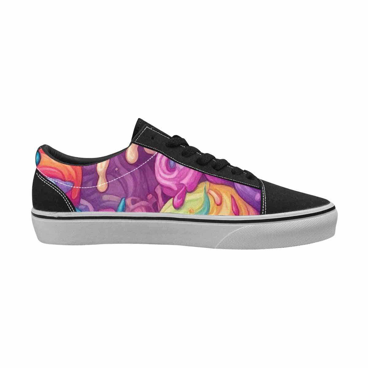MEN'S Melting Icecream Monster Cherry Canvas Lace-Up Aesthetic Shoes