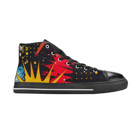 WOMEN'S Comic Book Halftone High Top Canvas Cottagecore Shoes